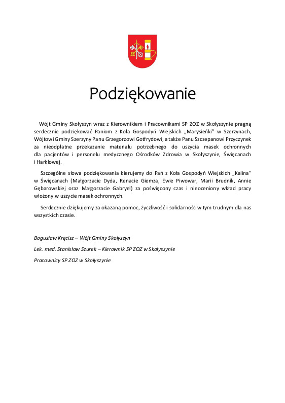 Podziekowanie