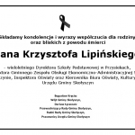 Kondolencje z powodu śmierci Pana Krzysztofa Lipińskiego - Kierownika Biura Oświaty, Kultury i Sportu UG Skołyszyn